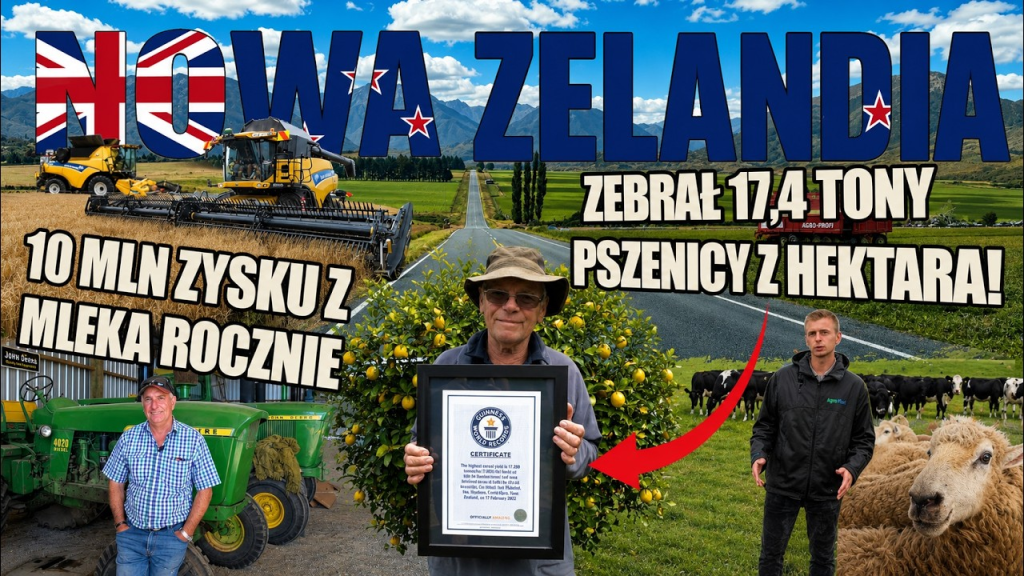 Rolnictwo Nowej Zelandii. Zarabiają miliony na mleku i biją rekordy świata plonów zbóż!